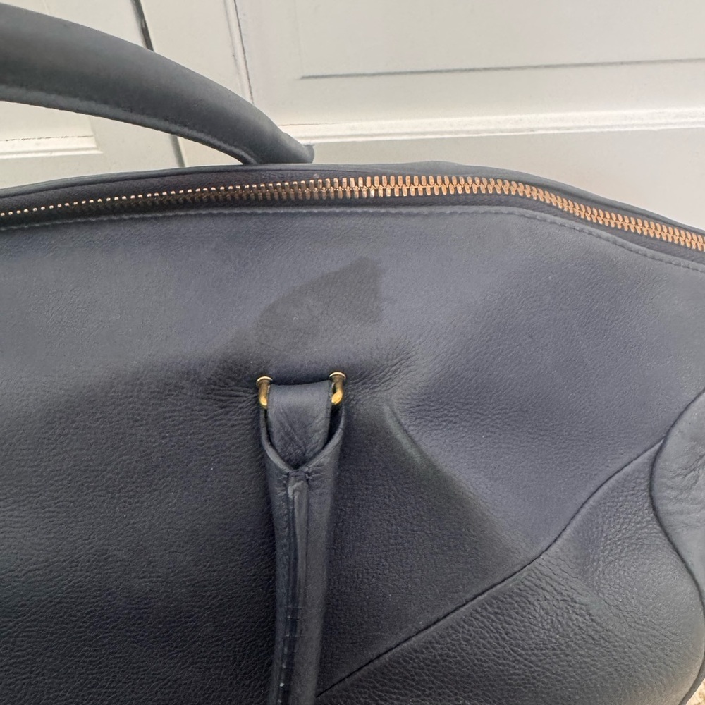 Jerome Dreyfus’s Navy Calfskin Leather Gerald Satchel Handbag - Picture 4 of 5